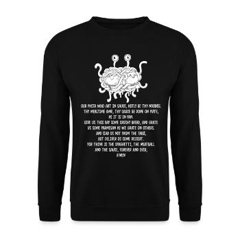 Fliegendes Spaghettimonster FSM Pastafari - Unisex Pullover - Schwarz - Vorne - Alina (178cm) & Michal (187cm)