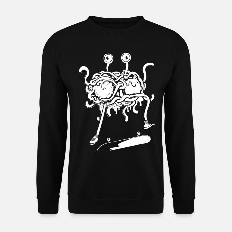 Skateboarding Flying Spaghetti Monster - Unisex Sweatshirt - black