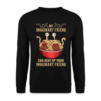 Flying Spaghetti Monster Pastafari - Unisex Sweatshirt - black - Front - Alina (178cm) & Michal (187cm)