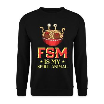 Fliegendes Spaghettimonster Pastafari - Unisex Pullover - Schwarz - Vorne - Alina (178cm) & Michal (187cm)