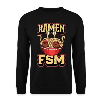 Fliegendes Spaghettimonster Pastafari Pastafari - Unisex Pullover - Schwarz - Vorne - Alina (178cm) & Michal (187cm)