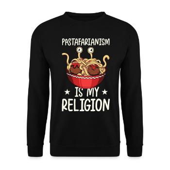 Fliegendes Spaghettimonster Pastafari Pastafari - Unisex Pullover - Schwarz - Vorne - Alina (178cm) & Michal (187cm)