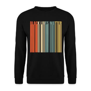 Rétro Black Lives Matter Vintage BLM - Sweat-shirt Unisexe - noir - Devant - Alina (178cm) & Michal (187cm)