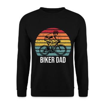 Biker Dad - Bike Biker Cyclist - Unisex Sweatshirt - black - Front - Alina (178cm) & Michal (187cm)