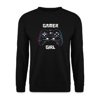 Console de jeux vidéo Gamer Girl dans le - Sweat-shirt Unisexe - noir - Devant - Alina (178cm) & Michal (187cm)