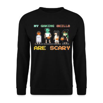 My Gaming Skills Are Scary - Fun - Unisex Sweatshirt - black - Front - Alina (178cm) & Michal (187cm)