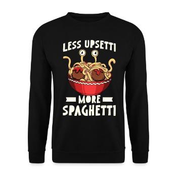 Flying Spaghetti Monster FSM Pastafari Pastafar - Unisex Sweatshirt - black - Front - Alina (178cm) & Michal (187cm)