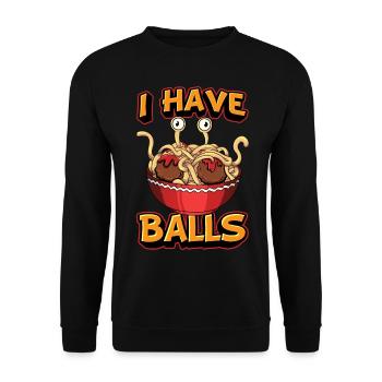 Fliegendes Spaghettimonster FSM Pastafari Pastafar - Unisex Pullover - Schwarz - Vorne - Alina (178cm) & Michal (187cm)