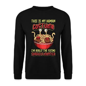 Fliegendes Spaghettimonster Pastafari Pastafari - Unisex Pullover - Schwarz - Vorne - Alina (178cm) & Michal (187cm)