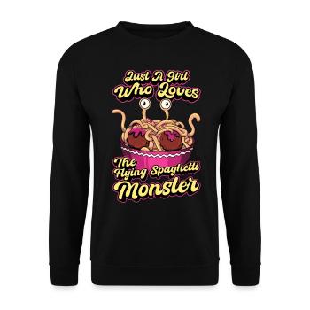 Fliegendes Spaghettimonster Pastafari Pastafari - Unisex Pullover - Schwarz - Vorne - Alina (178cm) & Michal (187cm)