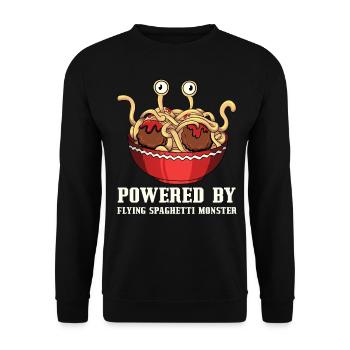 Fliegendes Spaghettimonster Pastafari Pastafari - Unisex Pullover - Schwarz - Vorne - Alina (178cm) & Michal (187cm)