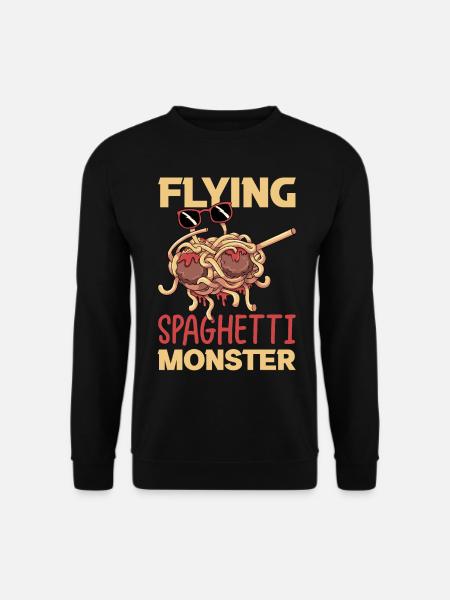 Fliegendes Spaghettimonster betupfen - Unisex Pullover - Schwarz
