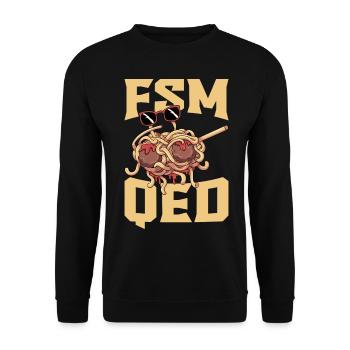 Dabbing Flying Spaghetti Monsters Pastafarian - Unisex Sweatshirt - black - Front - Alina (178cm) & Michal (187cm)