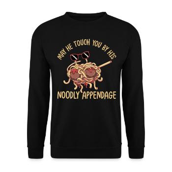 Dabbing Flying Spaghetti Monsters Pastafarian - Unisex Sweatshirt - black - Front - Alina (178cm) & Michal (187cm)