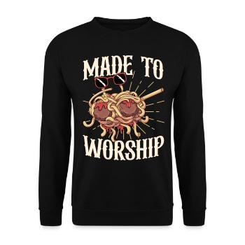 Dabbing Flying Spaghetti Monsters Pastafarian - Unisex Sweatshirt - black - Front - Alina (178cm) & Michal (187cm)