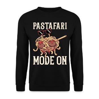 Dabbing Flying Spaghetti Monsters Pastafarian - Unisex Sweatshirt - black - Front - Alina (178cm) & Michal (187cm)