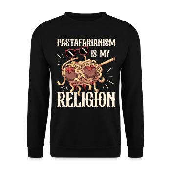 Dabbing Flying Spaghetti Monsters Pastafarian - Unisex Sweatshirt - black - Front - Alina (178cm) & Michal (187cm)