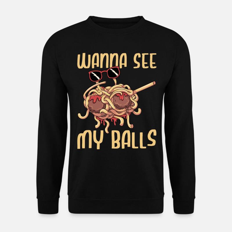 Fliegendes Spaghettimonster betupfen - Unisex Pullover - Schwarz