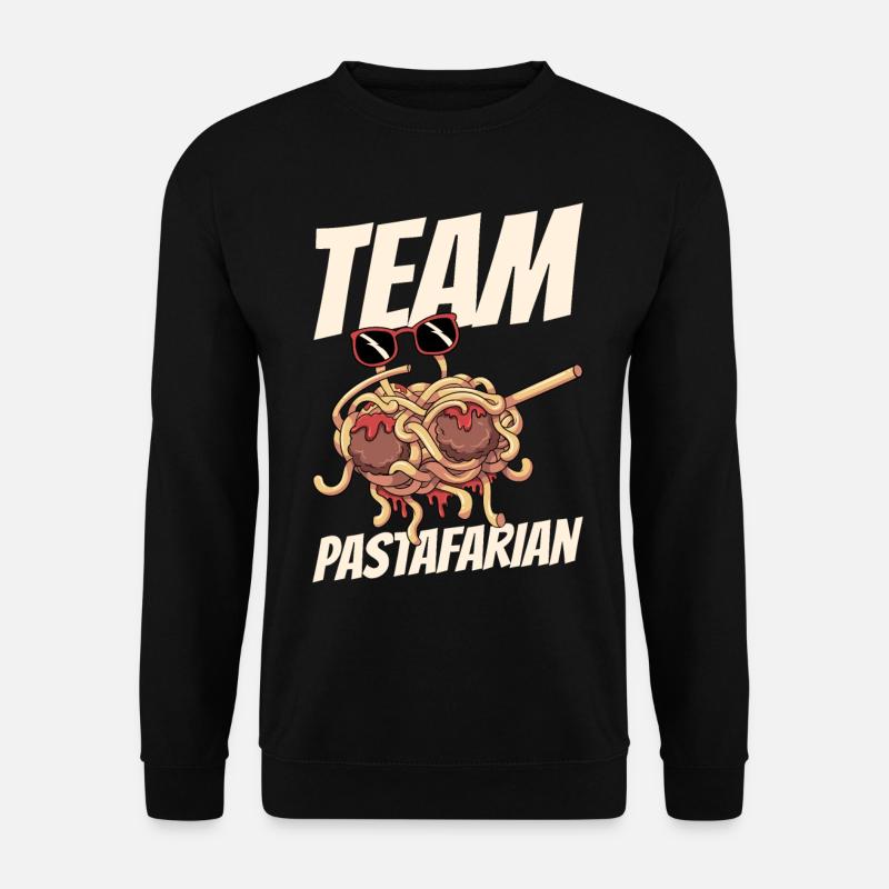 Fliegendes Spaghettimonster betupfen - Unisex Pullover - Schwarz