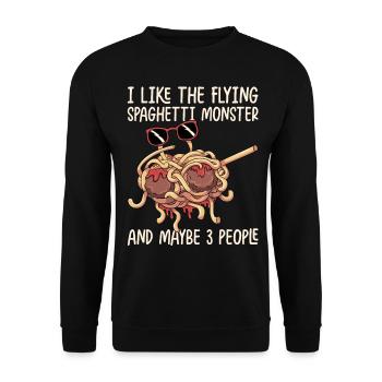 Dabbing Flying Spaghetti Monsters Pastafarian - Unisex Sweatshirt - black - Front - Alina (178cm) & Michal (187cm)