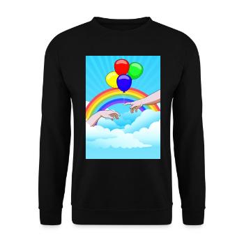 Création esthétique Clowncore de ballons Adam - Sweat-shirt Unisexe - noir - Devant - Alina (178cm) & Michal (187cm)