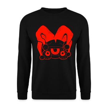 Clowncore Aesthetic Weirdcore Eyeballs - Unisex Sweatshirt - black - Front - Alina (178cm) & Michal (187cm)