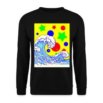 Clowncore Aesthetic Great Wave Off Kanagawa - Unisex Sweatshirt - black - Front - Alina (178cm) & Michal (187cm)