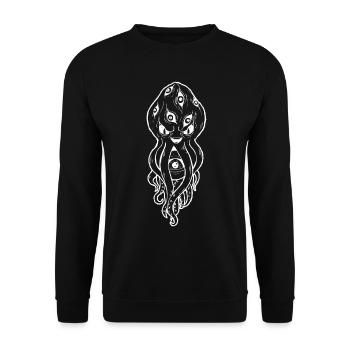 Cryptidcore Aesthetic Kraken Weirdcore Eyeballs - Unisex Sweatshirt - black - Front - Alina (178cm) & Michal (187cm)