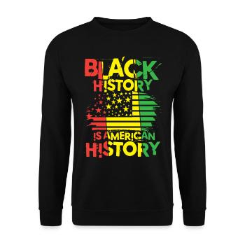 Black Histroy Month Stolz Afro Americkaner für - Unisex Pullover - Schwarz - Vorne - Alina (178cm) & Michal (187cm)