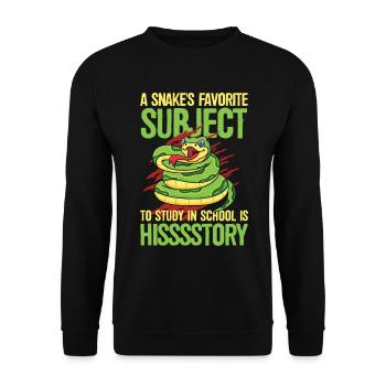 A Snake's Favorite Subject To Study In School - Unisex Pullover - Schwarz - Vorne - Alina (178cm) & Michal (187cm)