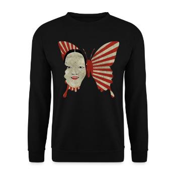 Angura Kei Dark Japanese Aesthetic Butterfly - Unisex Sweatshirt - black - Front - Alina (178cm) & Michal (187cm)