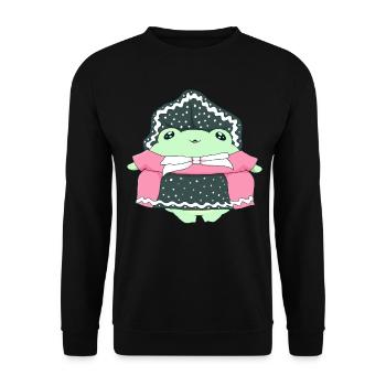 Angura Kei Esthétique japonaise foncée Grenouille Kawaii - Sweat-shirt Unisexe - noir - Devant - Alina (178cm) & Michal (187cm)