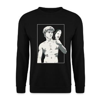 Angura Kei Dark Japanese Aesthetic David Statue - Unisex Sweatshirt - black - Front - Alina (178cm) & Michal (187cm)