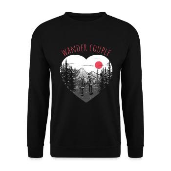 Hiking couple – hiking & outdoor - Unisex Sweatshirt - black - Front - Alina (178cm) & Michal (187cm)