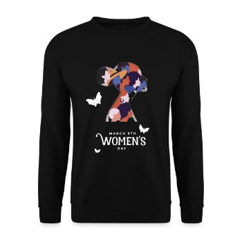 8 mars Journée de la femme JIF 2022 Féministe - Sweat-shirt Unisexe - noir - Devant - Alina (178cm) & Michal (187cm)