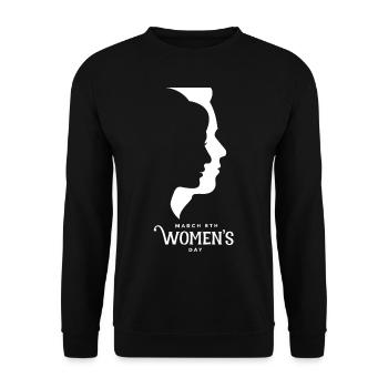 Two Faces International Women's Day 8th - Unisex Sweatshirt - black - Front - Alina (178cm) & Michal (187cm)