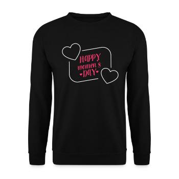 March 8th Happy Mother's Day IWD 2022 - Unisex Sweatshirt - black - Front - Alina (178cm) & Michal (187cm)
