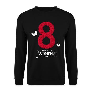 Roses March 8 Women's Day IWD 2022 Support - Unisex Sweatshirt - black - Front - Alina (178cm) & Michal (187cm)