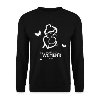 Mère embrasse fils Amour Mère heureuse - Sweat-shirt Unisexe - noir - Devant - Alina (178cm) & Michal (187cm)