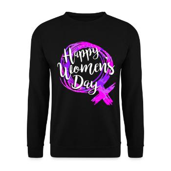 International Women's Day March 8, 2022 - Unisex Sweatshirt - black - Front - Alina (178cm) & Michal (187cm)