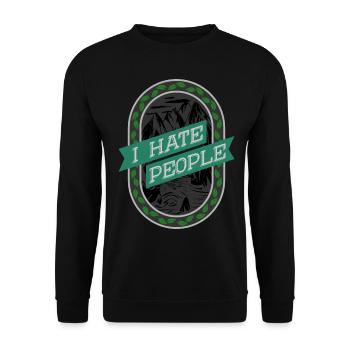 Drôle je déteste les gens Vintage Outdoor - Sweat-shirt Unisexe - noir - Devant - Alina (178cm) & Michal (187cm)