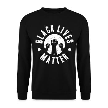 Support Human Rights Black Lives Matter, - Unisex Sweatshirt - black - Front - Alina (178cm) & Michal (187cm)