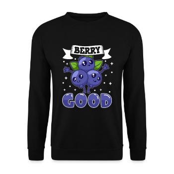 Berry good - Myrtille - Sweat-shirt Unisexe - noir - Devant - Alina (178cm) & Michal (187cm)