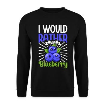 Je préfère manger une myrtille - Blaubeere - Sweat-shirt Unisexe - noir - Devant - Alina (178cm) & Michal (187cm)