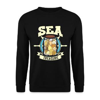 Trésor de la mer - Coquillages - Sweat-shirt Unisexe - noir - Devant - Alina (178cm) & Michal (187cm)