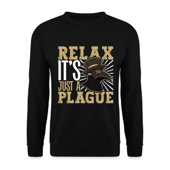 Relax it's just a plague - Plague Doctor - Unisex Sweatshirt - black - Front - Alina (178cm) & Michal (187cm)