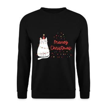 Miaou Noël - Joyeux Noël - - Sweat-shirt Unisexe - noir - Devant - Alina (178cm) & Michal (187cm)