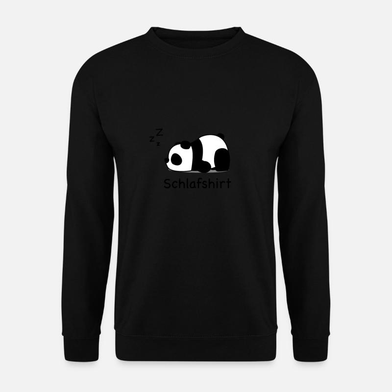 Müder Panda süßes Schlafshirt - Unisex Pullover - Schwarz