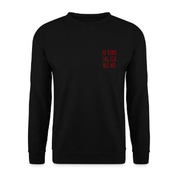 Zu Vino Sag Ich Nie No - Unisex Pullover - Schwarz - Vorne - Alina (178cm) & Michal (187cm)