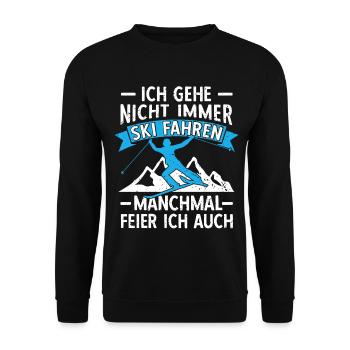 Lustige Skifahrer Ski fahren Ski Hütten Party - Unisex Pullover - Schwarz - Vorne - Alina (178cm) & Michal (187cm)